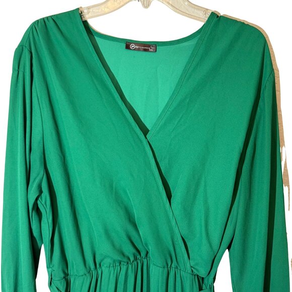 Prettygarden Women's Midi Long Puff Sleeve Flowy Green Dress - Size‎ XXL - Picture 6 of 11